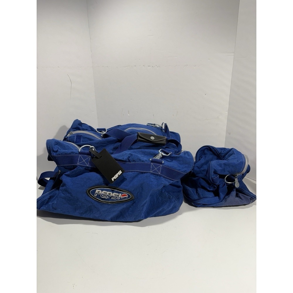 PEPSI COLA Blue X-LARGE Nylon Two-In-One Duffle Bag 1990's W/ Detachable Side